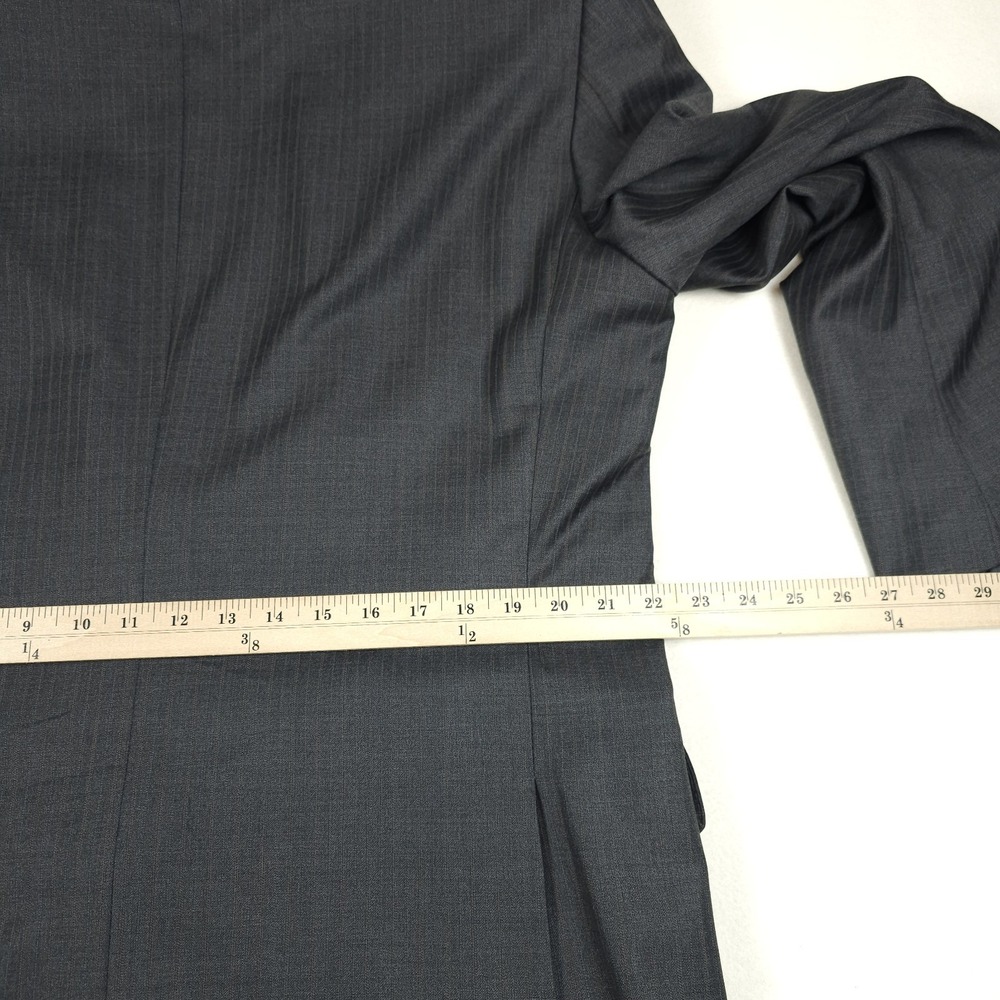 Peter Millar Jacket Mens 44T Dark Gray Plaid 100% Wool Sport Coat Blazer - Picture 11 of 14